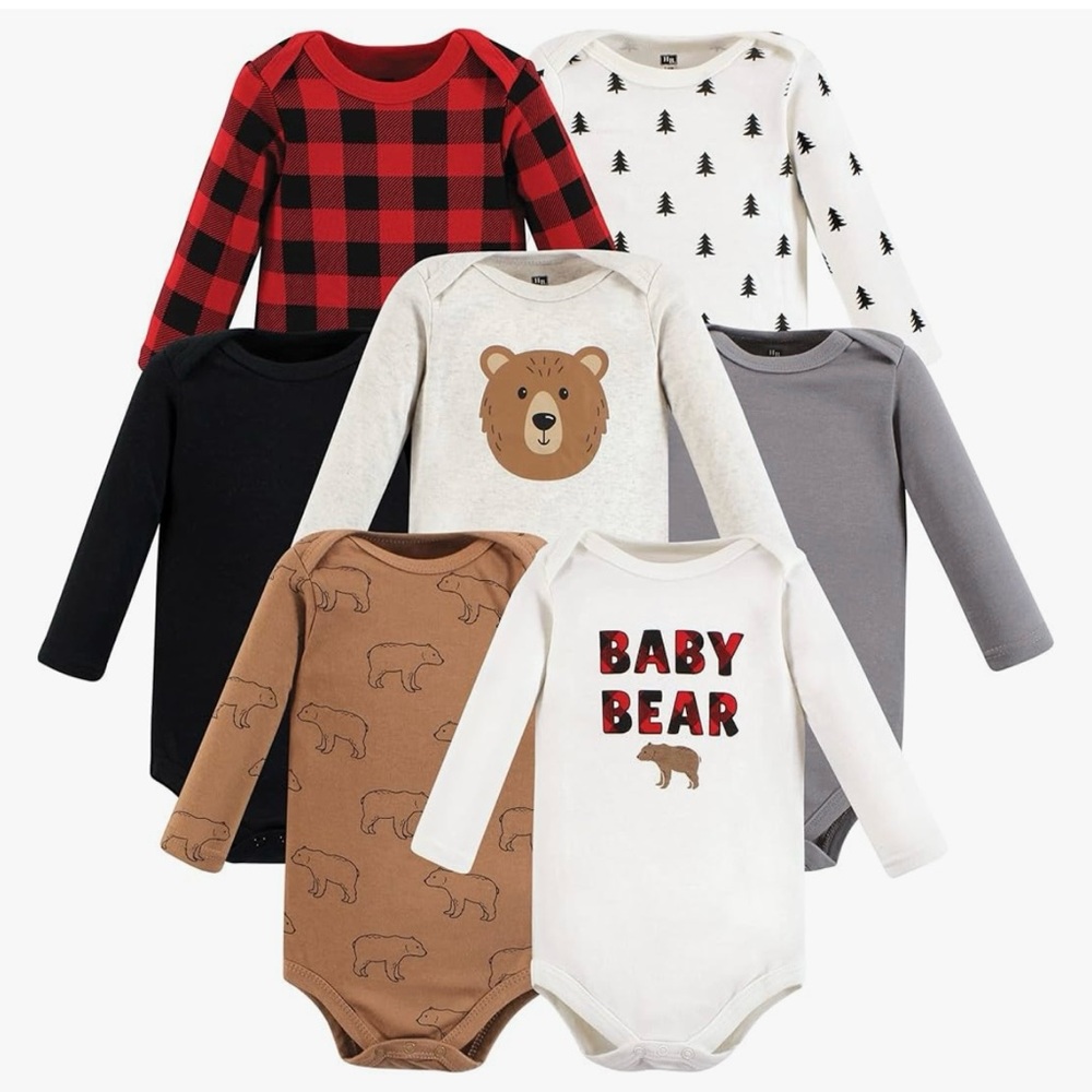 Hudson Baby unisex-baby Cotton Long-sleeve Bodysuits - Lot of 7- Preemie